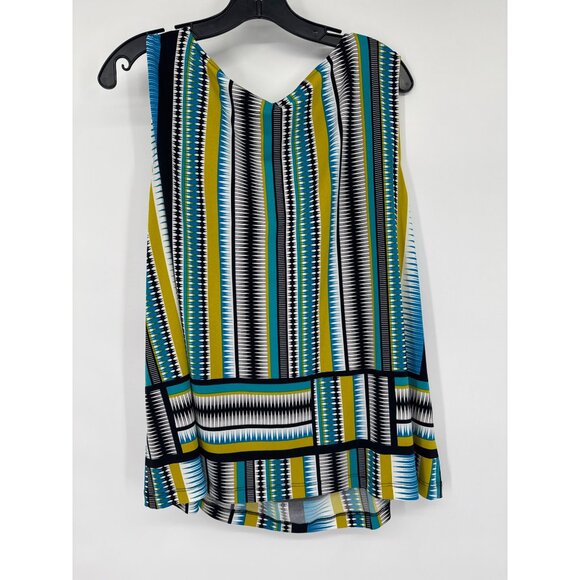Calvin Klein Womens Multicolor Sleeveless Draped Blouse size 2X plus knit new - Picture 4 of 5